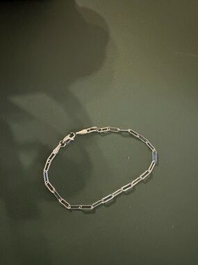 Delicate Silver Paperclip Chain Bracelet